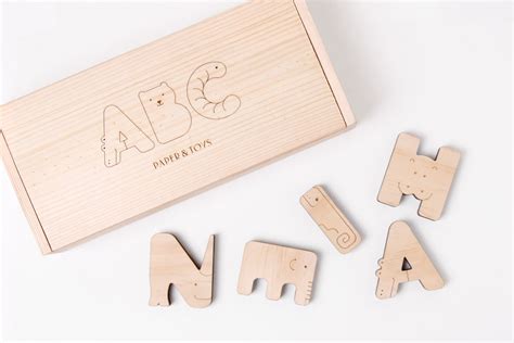 Wooden Animal Alphabet Blocks By Paper And Toys Paper Toys Animal