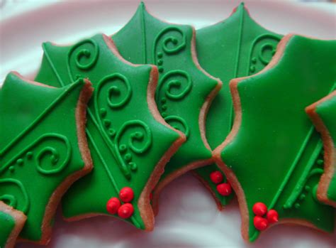 Royal icing snowflake cookies half dozen 6, christmas gift, decorated cookies, christmas flavor, party cookies, ownlychocolate. Christmas Holly Sugar Cookies Etsy.com/shop/lindseyhudek ...
