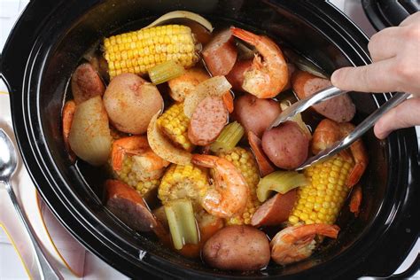 If you like, you can add other seasonings, such as a bayleaf, poultry seasoning, or a few springs of fresh herbs. Slow Cooker Low Country Boil | MrFood.com