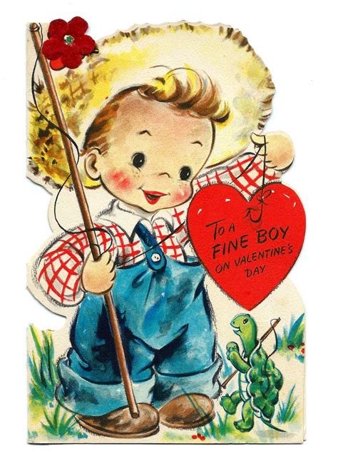 Vintage Valentine Card To A Fine Boy On Valentines Day Tommy And