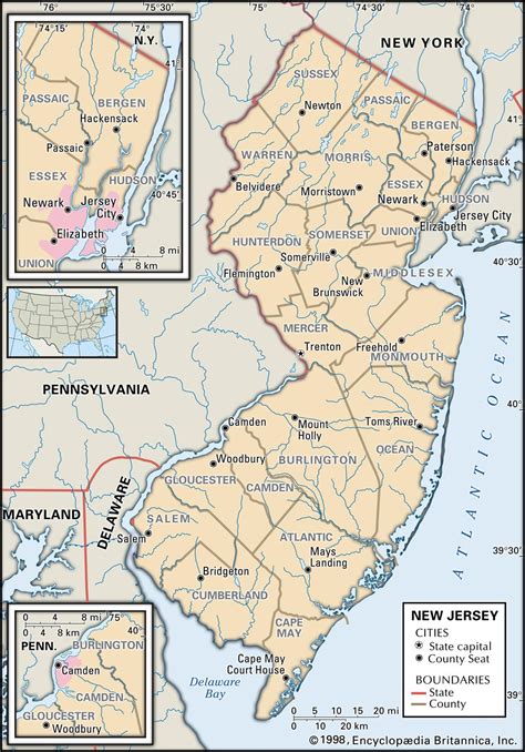 State and County Maps of New Jersey