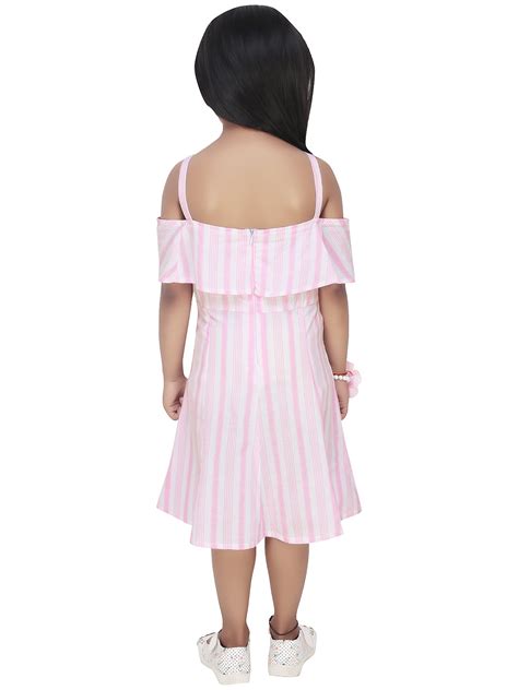 Kids Pink Stripe Dress 100 Cotton Children Dresses Kids Clothes
