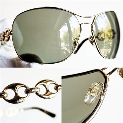 Gucci Vintage Sunglasses Rare Oversize Big Square Gold Ring Etsy