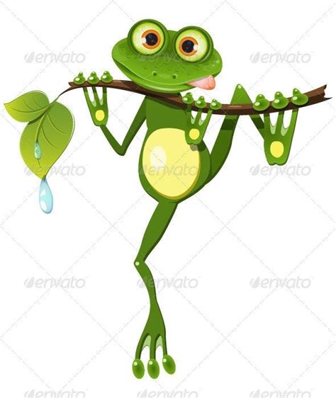 Frog On A Branch By Brux Graphicriver Frog Art Frog Illustration