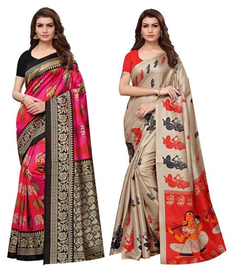 ishin multicoloured silk saree combos buy ishin multicoloured silk saree combos online at low