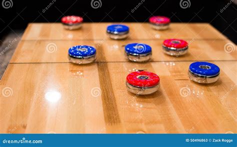Shuffleboard Table Stock Image Image Of Round Games 50496863