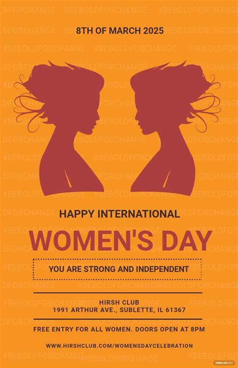 Customize Womens Day Poster Template Free  Outlook Psd
