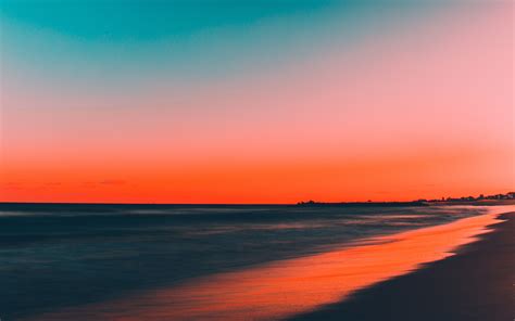 Download 3840x2400 Beach Clean Sky Skyline Sunset 4k Wallpaper 4k