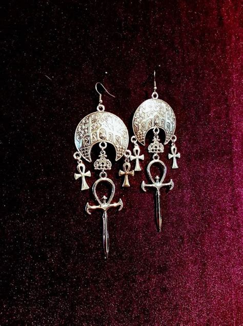 Vampire Ankh Cathedral Earrings Occult Goth Gothic Dracula Etsy