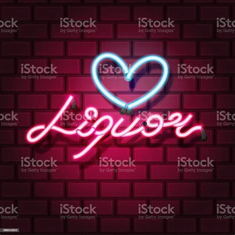 Liquor And Heart Neon Sign Neon Sign Bright Signboard Light Banner