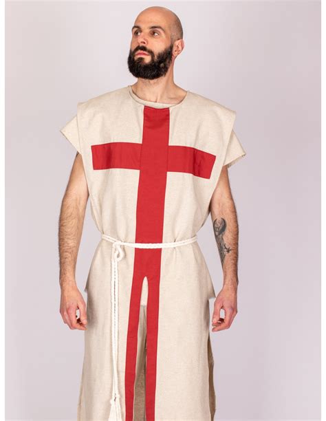 Medieval Knight Templar Crusader Costume With Short Sleeves