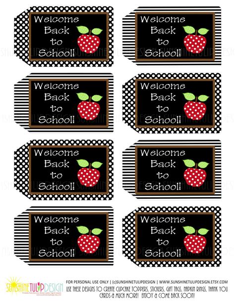 Printable Teacher Appreciationtags Welcome Back To School Etsy