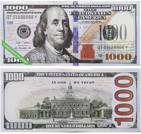 Buy Ancestor Money 160 Piece Joss Paper US Dollar 1000 Dollar Hell