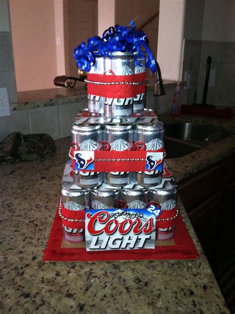 Birthday Beer Cake Completed By Hubs And Me Beer Cake Birthday