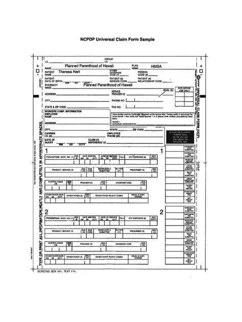 Universal Claim Form Pharmacy Fill Online Printable Fillable Blank