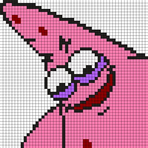 Patrick Meme Perler Bead Pattern Bead Sprites Characters Fuse Bead Patterns Minecraft