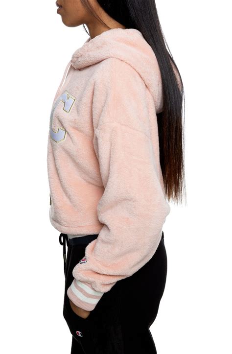 Champion Super Fleece Faux Fur Cropped Pullover Hoodie Wl5775502395bf