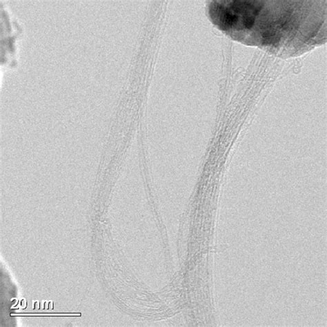 Tem Micrograph Of Swcnts Produced By Using Fe 2 Co Catalyst Supported
