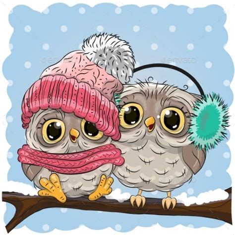 Two Owls Cute Owl Cartoon Owls Drawing Cute Owl Drawing