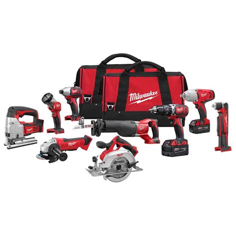 Milwaukee M18 18 Volt Lithium Ion Cordless Combo Tool Kit 9 Tool With