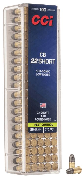 Cci Pest Control Subsonic 29gr 22 Short 100 Rds S And S Guns