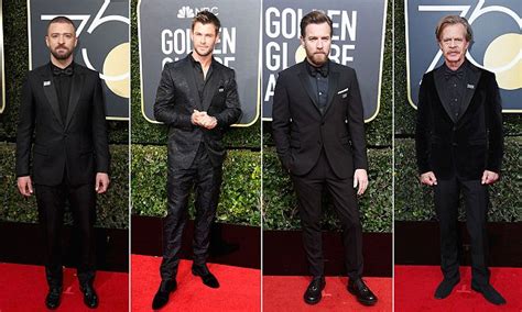 Male Stars Wear Time S Up Pins At The Golden Globes 2018 Daily Mail Online