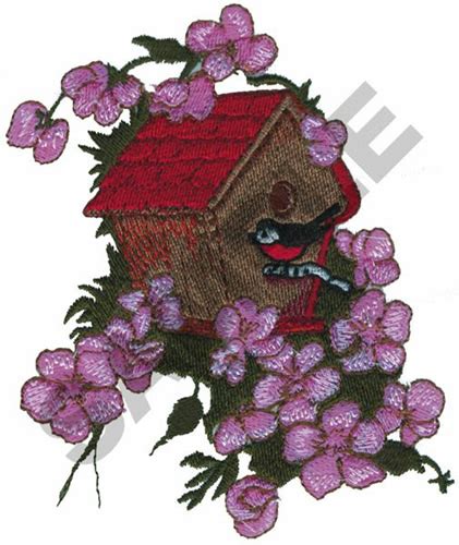 Bird With Birdhouse Embroidery Designs Machine Embroidery Designs At