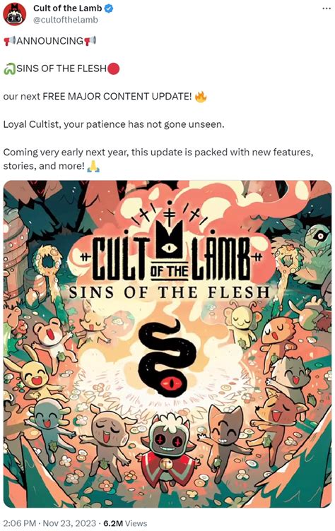 📢announcing📢 🐍sins Of The Flesh🔴 Cult Of The Lamb Sex Update Know Your Meme