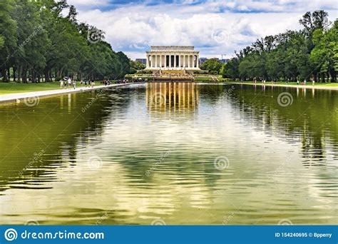 Reflecting Pool Reflection Abraham Lincoln Memorial Washington Dc Stock