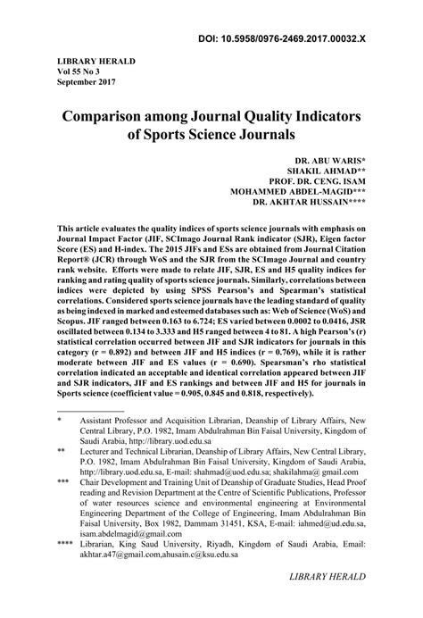 (PDF) Comparison among Journal Quality Indicators of ...