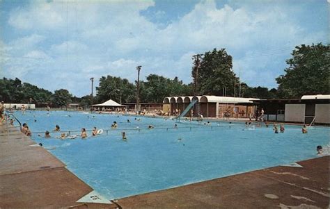 Municipal Swimming Pool At Waterworks Park Cuyahoga Falls Oh Postcard