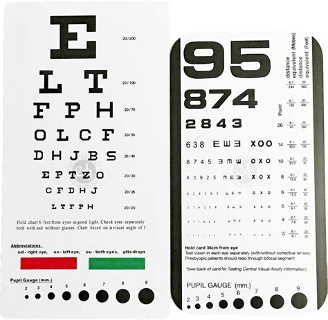 Emi Rosenbaum And Snellen Pocket Eye Charts 2 Pack Uk