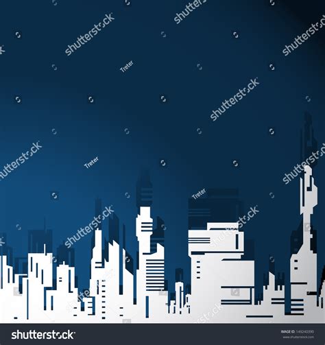 Futuristic City Vectorial Illustration Easy Modify Stock Vector