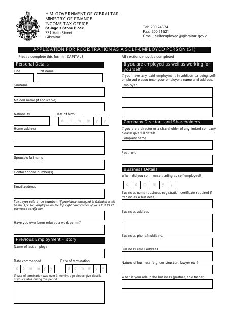Form S1 Fill Out Sign Online And Download Printable Pdf Gibraltar