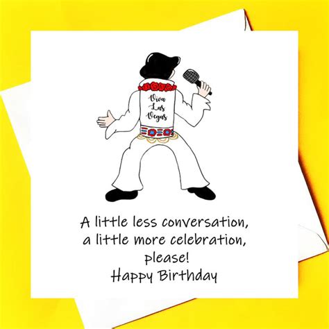 Happy Birthday From The King Elvis Birthday Card Etsy