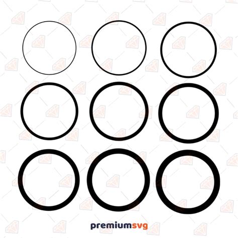 Circle Svg Bundle Different Thickness Circle Svg Cut Files Premiumsvg