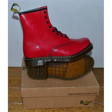 Dr Martens Dr Martens 1460 Patent Lamper Red N31 11821606 Womens Boots Dr Martens From Pure