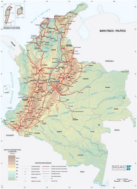 Mapa Físico De Colombia