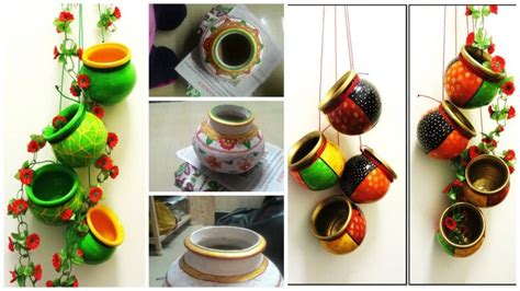 Traditionally they are made with clay. How to make hanging pot wall art - Simple Craft Ideas