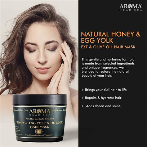 Honey Egg Yolk And Olive Oil Hair Mask 500 Ml Pm55 Aroma Dead Sea Cosmetics