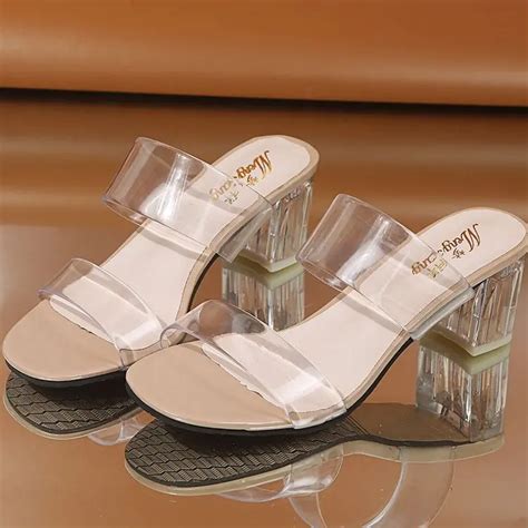 Clear Heels Sandals For Women Jelly Shoes Female Sandalia Feminina