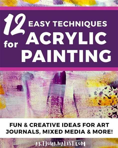 Wall Painting Techniques Acrylic Painting For Beginners Art Journal