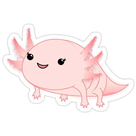 Axolotl Baby Kawaii Stickers By Pendientera Redbubble