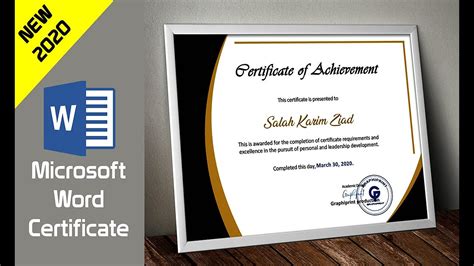 How To Design A Certificate In Microsoft Word Design Talk