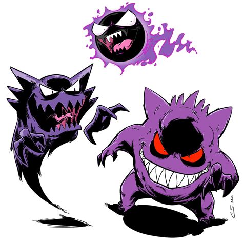 Gastly Haunter And Gengar Ghost Type Pokemon Ghost Type Type Pokemon