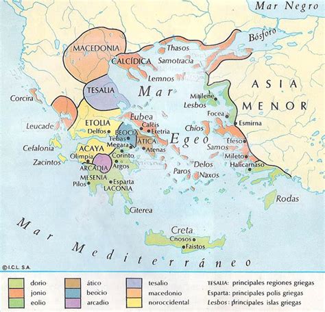 Mapa Los Pueblos Griegos En Los Siglos Viii Y Vii Ac Los Inicios