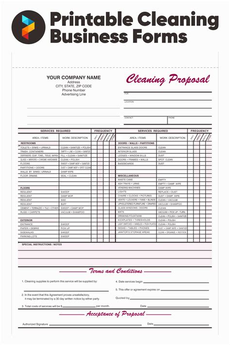 11 Best Free Printable Cleaning Business Forms Printablee Com Riset