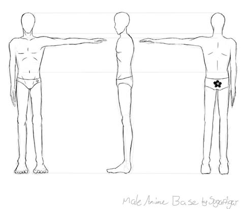 Body View Sketch Male Pose Anime Body Base Background
