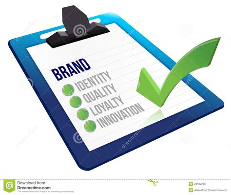 Brand Core Characteristics Clipboard Stock Illustration Illustration