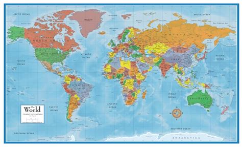 Swiftmaps World Premier Wall Map Poster Mural 24h X 36w On Sale Just 8